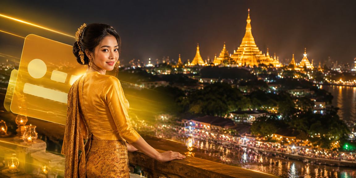 ရန်ကုန် ရွှေတိဂုံ ဘုရား နားတွင် ဖုန်းဖြင့် ငွေသွင်းနေကြသည်